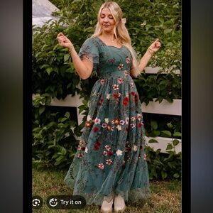 NWT Ivy City Flora Dress in Jade Medium